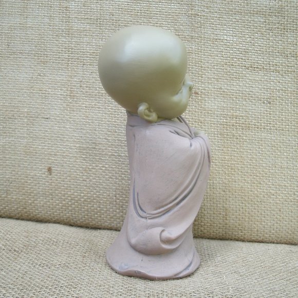 Standing Buddhist Monk Resin Figurine - Picture 3 of 16